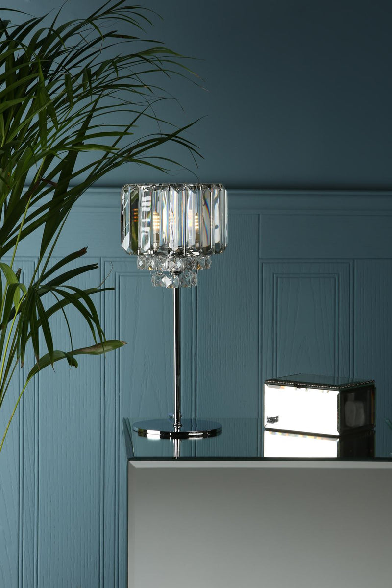 Laura Ashley Vienna Table Lamp Polished Chrome and Crystal • LA3569659-Q