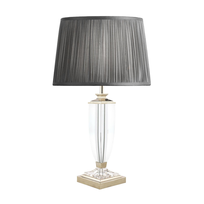 Laura Ashley Carson Medium Table Lamp Polished Nickel & Crystal Base Only • LA3582661-Q