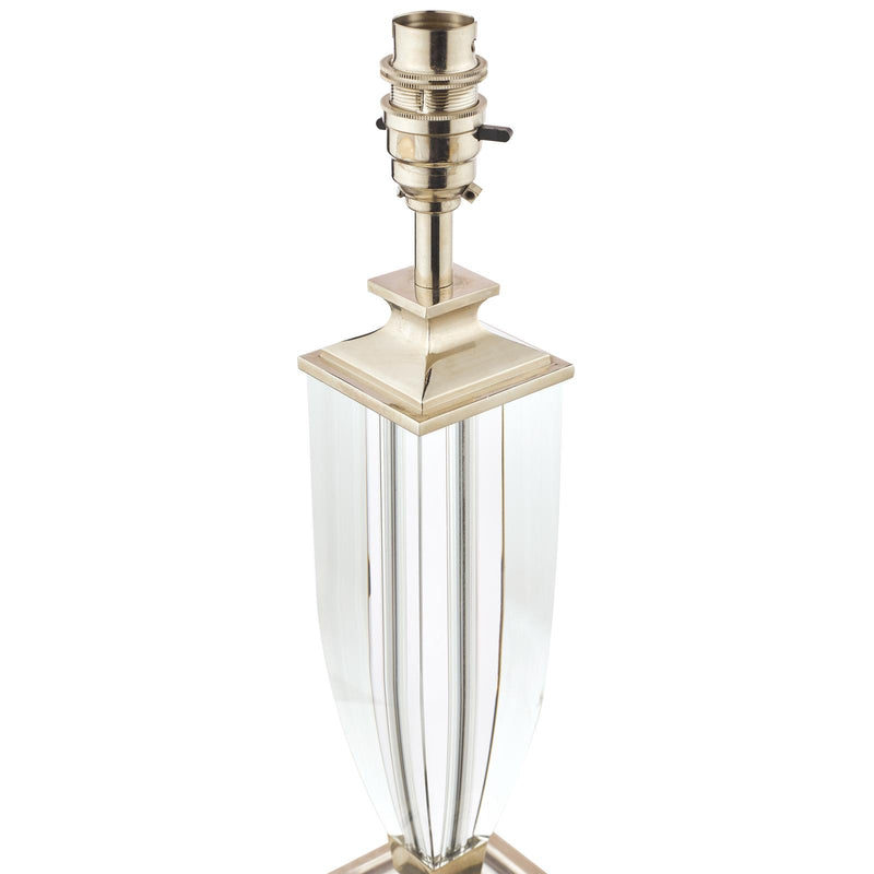 Laura Ashley Carson Medium Table Lamp Polished Nickel & Crystal Base Only • LA3582661-Q