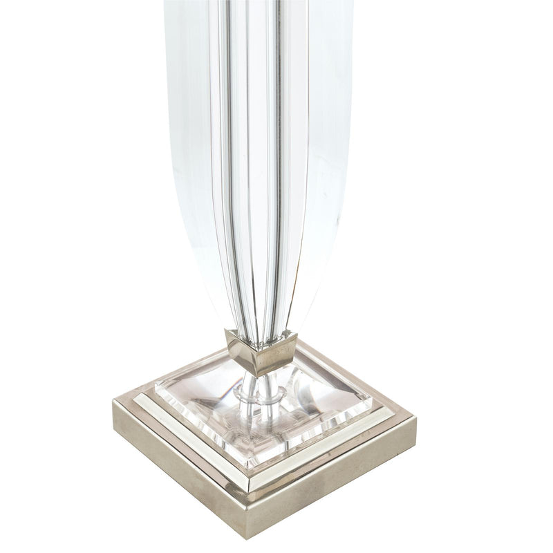 Laura Ashley Carson Medium Table Lamp Polished Nickel & Crystal Base Only • LA3582661-Q