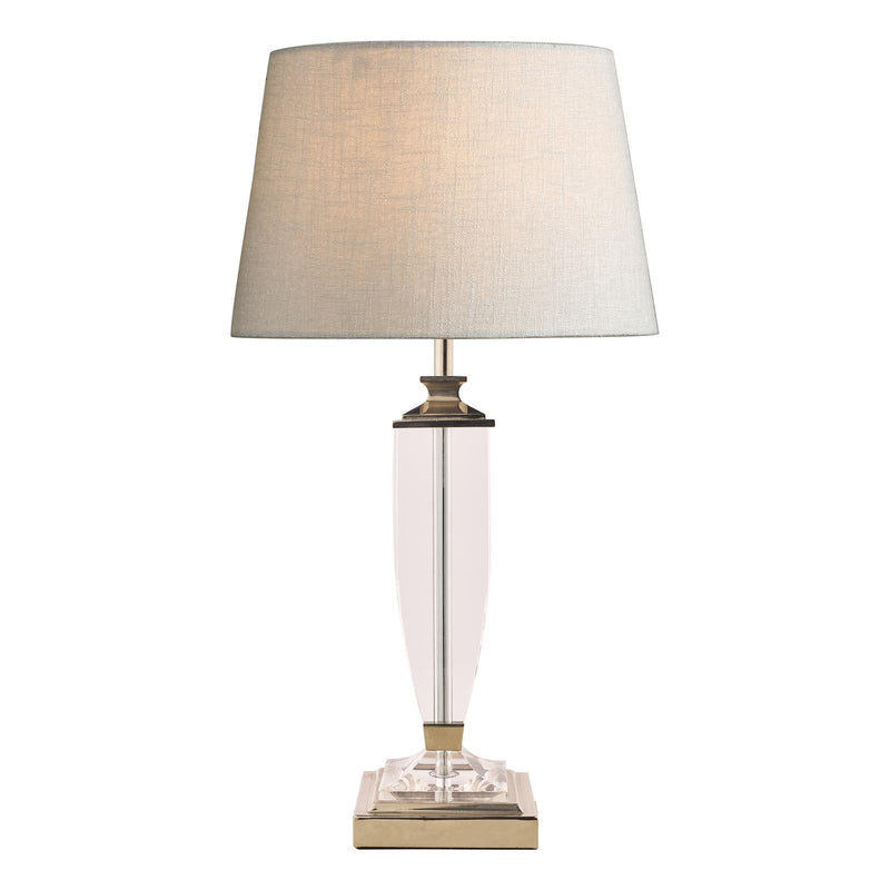 Laura Ashley Carson Medium Table Lamp Polished Nickel & Crystal Base Only • LA3582661-Q
