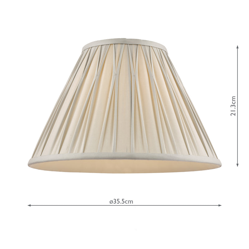 Laura Ashley Fenn Silk Empire Drum Shade Silver 35cm/14 inch • LA3599080-Q