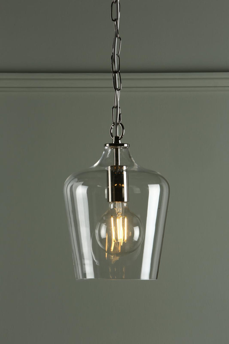 Laura Ashley Ockley Pendant Polished Chrome & Glass • LA3603219-Q