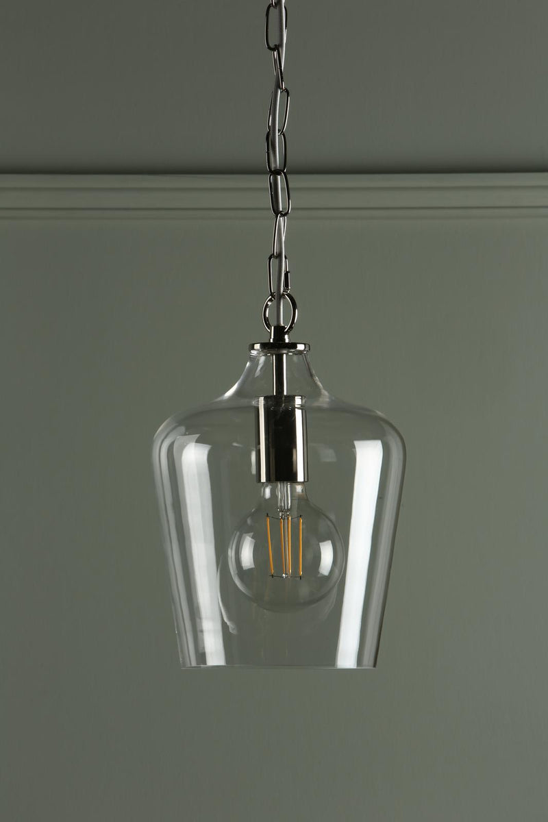 Laura Ashley Ockley Pendant Polished Chrome & Glass • LA3603219-Q