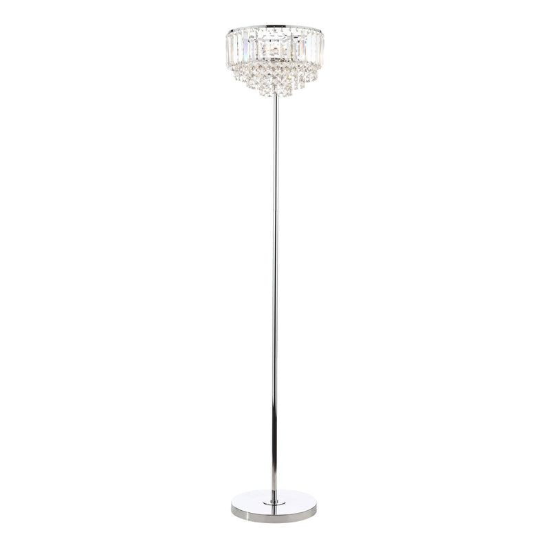 Laura Ashley Vienna 3lt Floor Lamp Crystal & Polished Chrome • LA3603227-Q