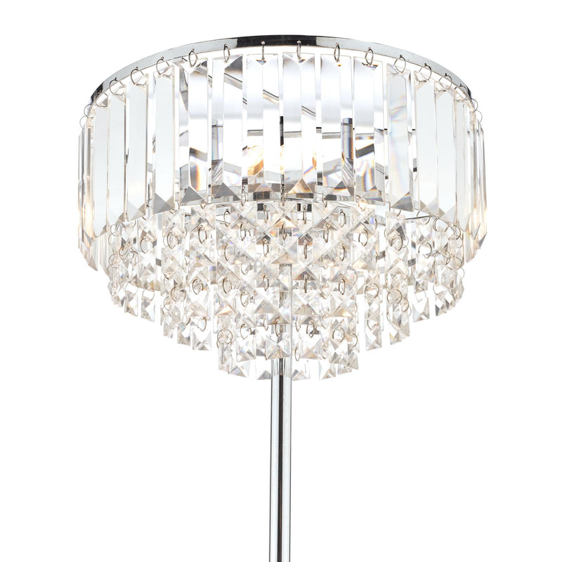Laura Ashley Vienna 3lt Floor Lamp Crystal & Polished Chrome • LA3603227-Q