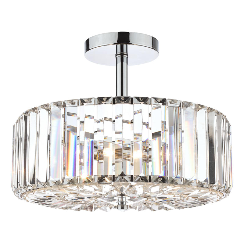 Laura Ashley Fernhurst 3 Light Semi-Flush Crystal and Polished Chrome • LA3621343-Q