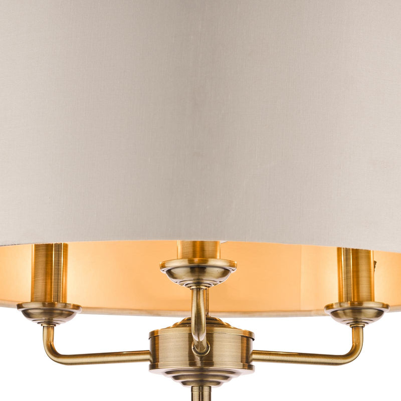 Laura Ashley Sorrento 3 Light Floor Lamp Antique Brass With Ivory Shade • LA3622148-Q