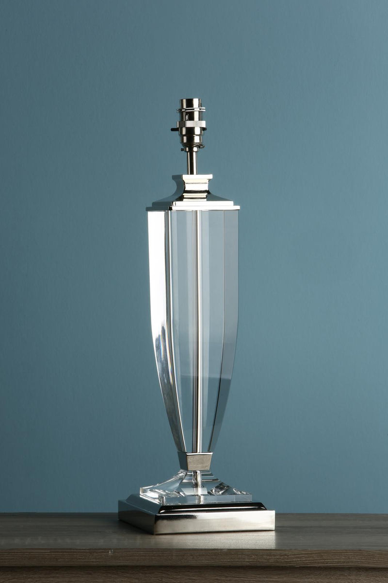 Laura Ashley Carson Large Table Lamp Polished Nickel & Crystal Base Only • LA3627557-Q