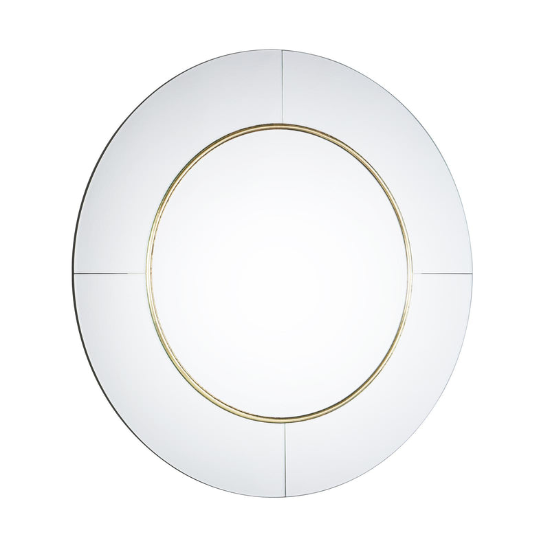 Laura Ashley Maya Round Mirror Mottled Gold Detail 90cm • LA3637755-Q