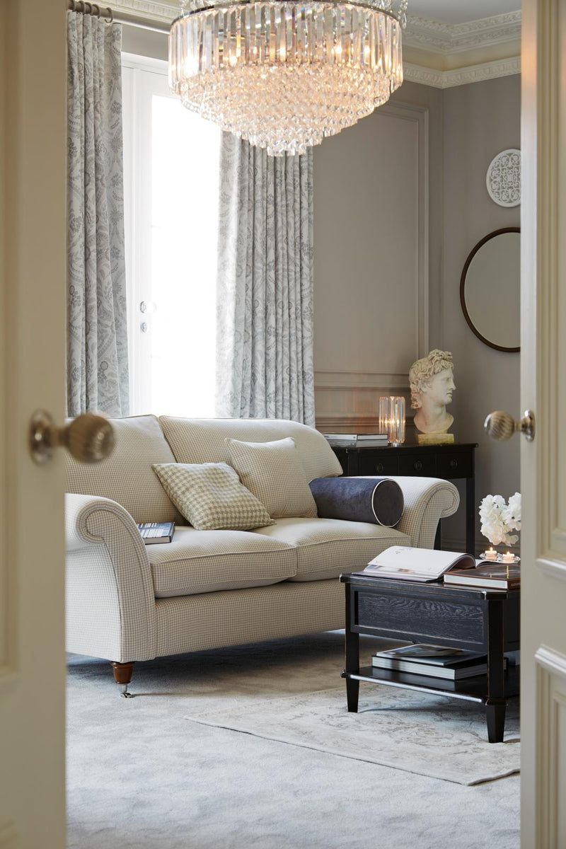 Laura Ashley Vienna 5lt Semi Flush Crystal & Antique Brass • LA3637913-Q