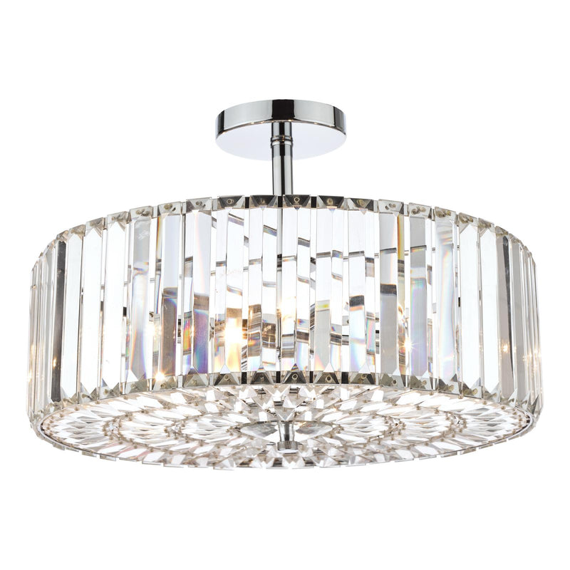 Laura Ashley Fernhurst 4 Light Semi-Flush Crystal and Polished Chrome • LA3649007-Q