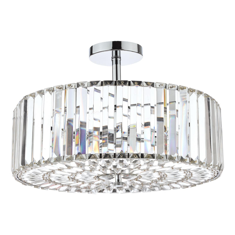Laura Ashley Fernhurst 4 Light Semi-Flush Crystal and Polished Chrome • LA3649007-Q