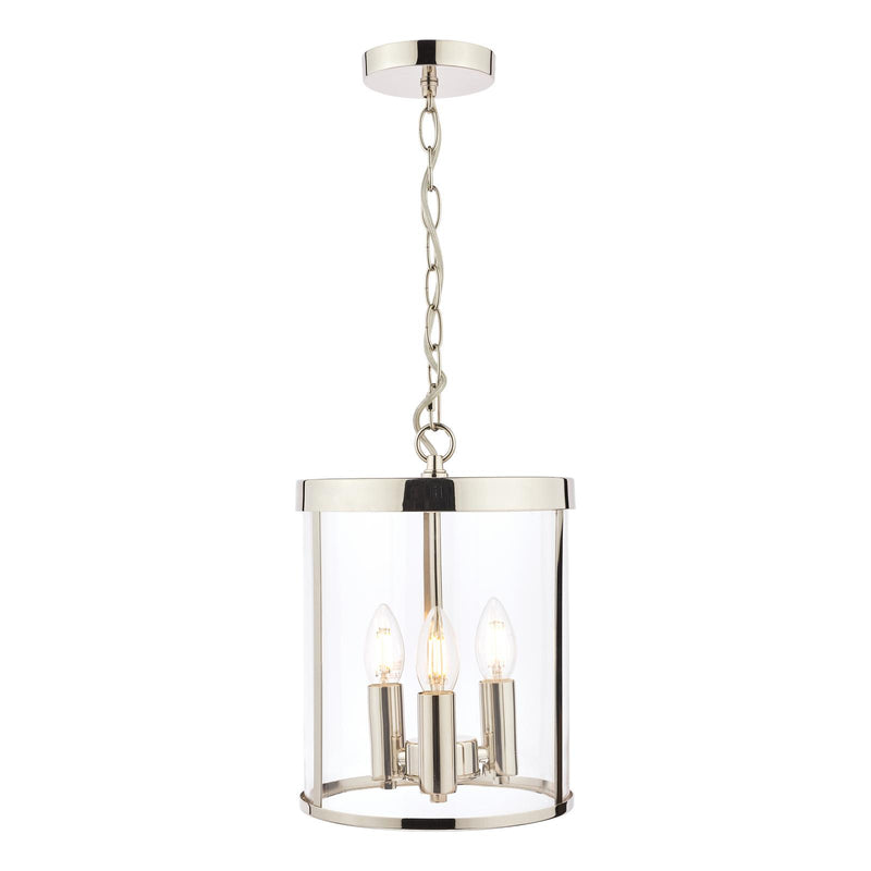 Laura Ashley Selbourne 3lt Lantern Polished Nickel Glass • LA3650354-Q