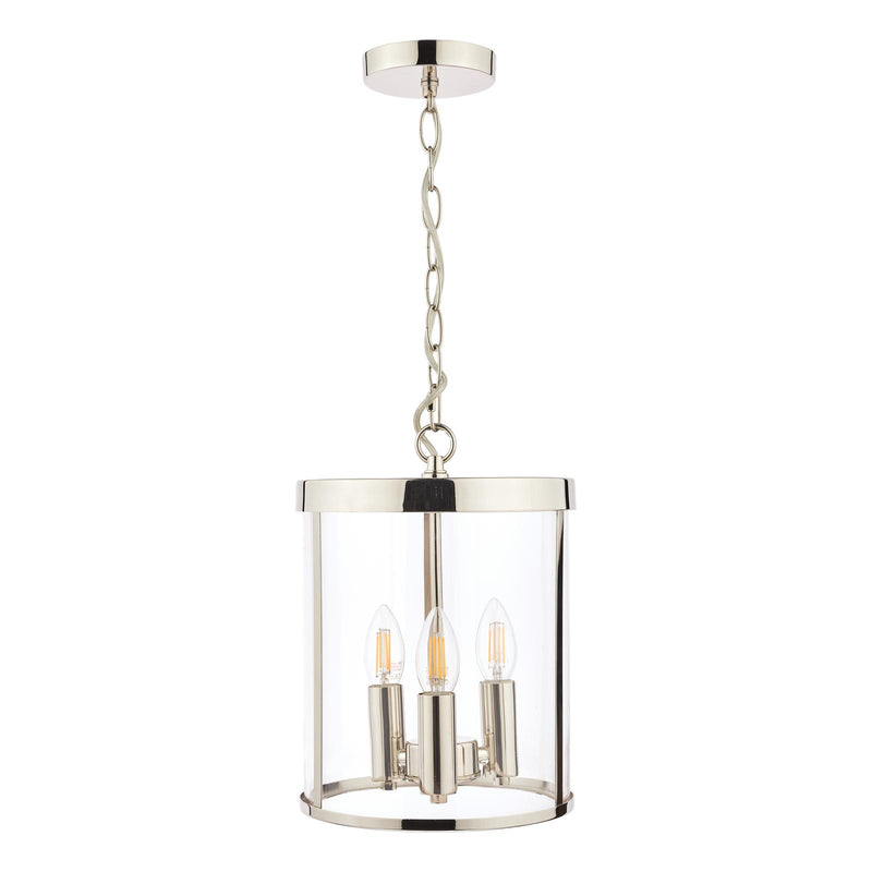 Laura Ashley Selbourne 3lt Lantern Polished Nickel Glass • LA3650354-Q