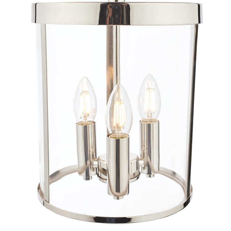 Laura Ashley Selbourne 3lt Lantern Polished Nickel Glass • LA3650354-Q
