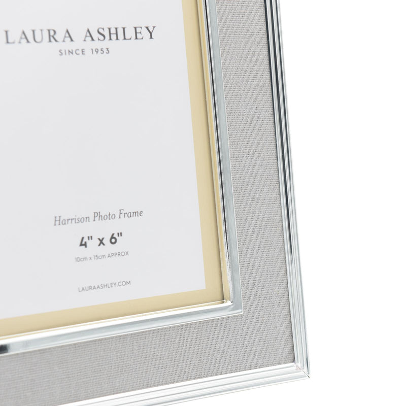 Laura Ashley Harrison Photo Frame Pale Charcoal Linen 4" x 6" • LA3660303-Q