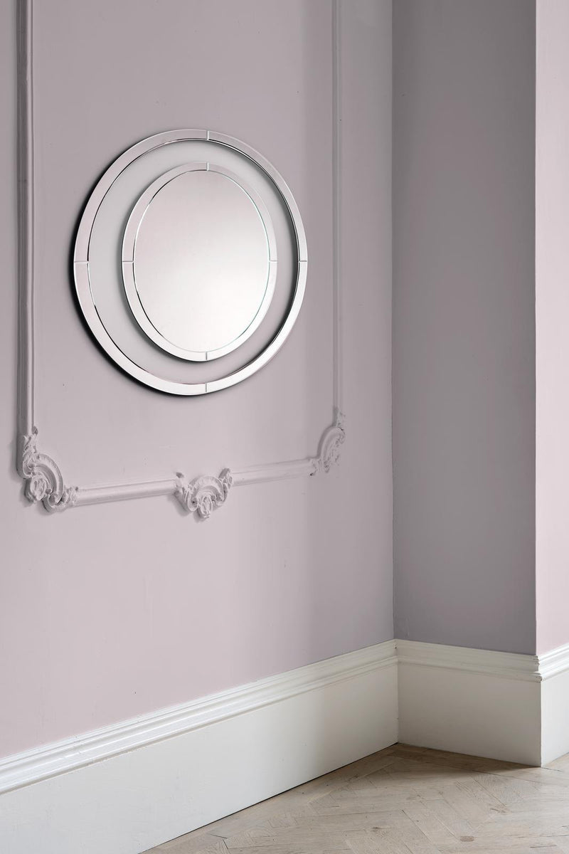 Laura Ashley Evie Large Round Mirror Clear Frame 100cm • LA3664580-Q