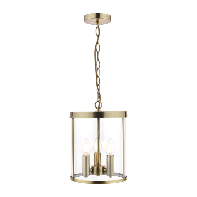 Laura Ashley Selbourne 3lt Lantern Antique Brass Glass • LA3675409-Q