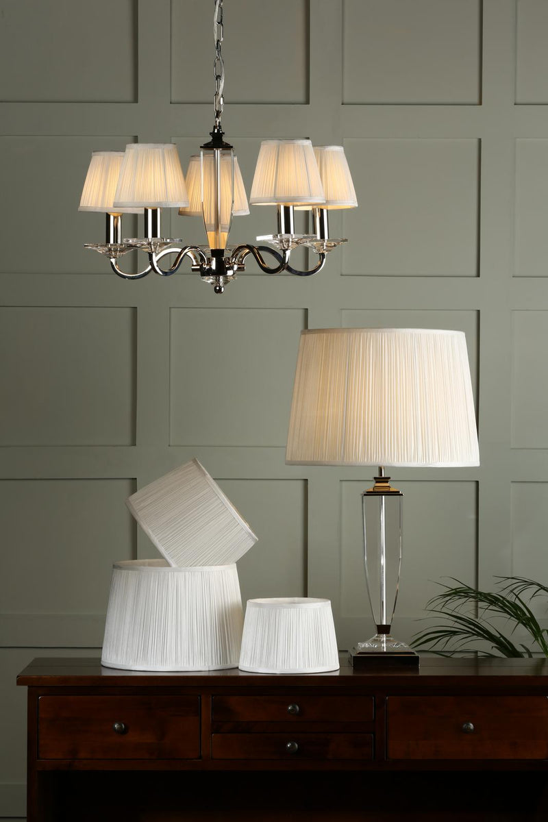 Laura Ashley Hemsley Pleated Silk Empire Drum Shade Cream 30cm/12 inch • LA3677437-Q