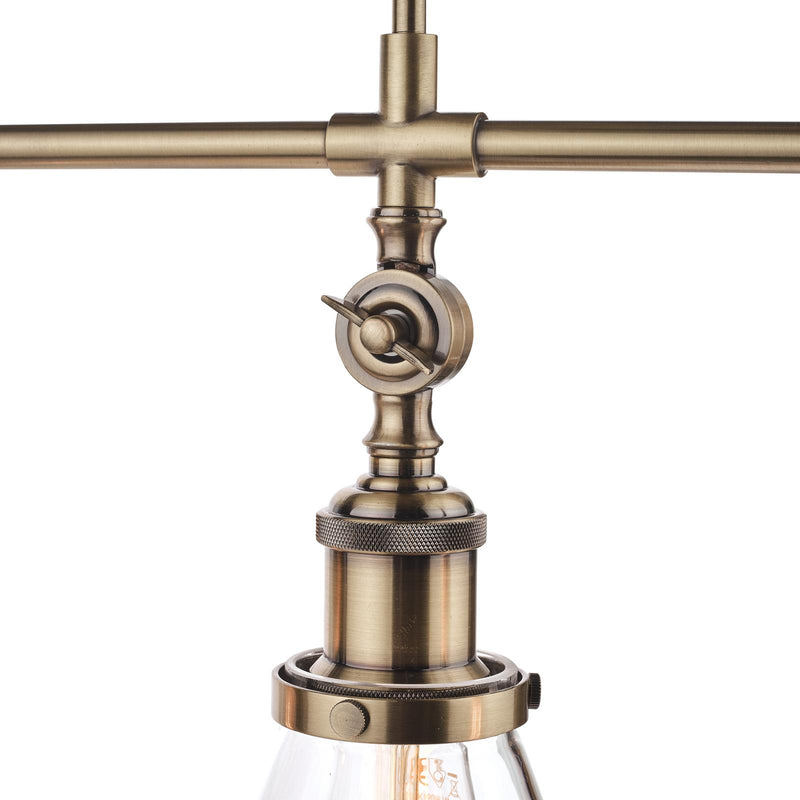 Laura Ashley Isaac 3lt Bar Pendant Antique Brass • LA3688629-Q