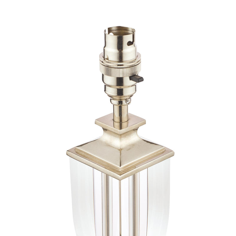 Laura Ashley Carson Small Table Lamp Polished Nickel & Crystal Base Only • LA3688772-Q
