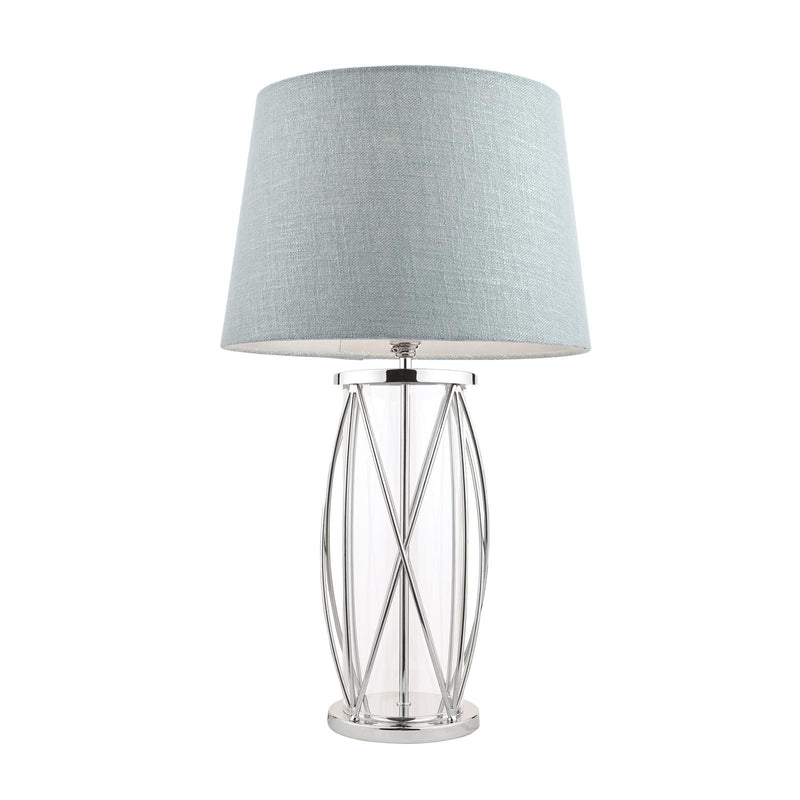 Laura Ashley Beckworth Large Table Lamp Polished Nickel Glass Base Only • LA3688858-Q