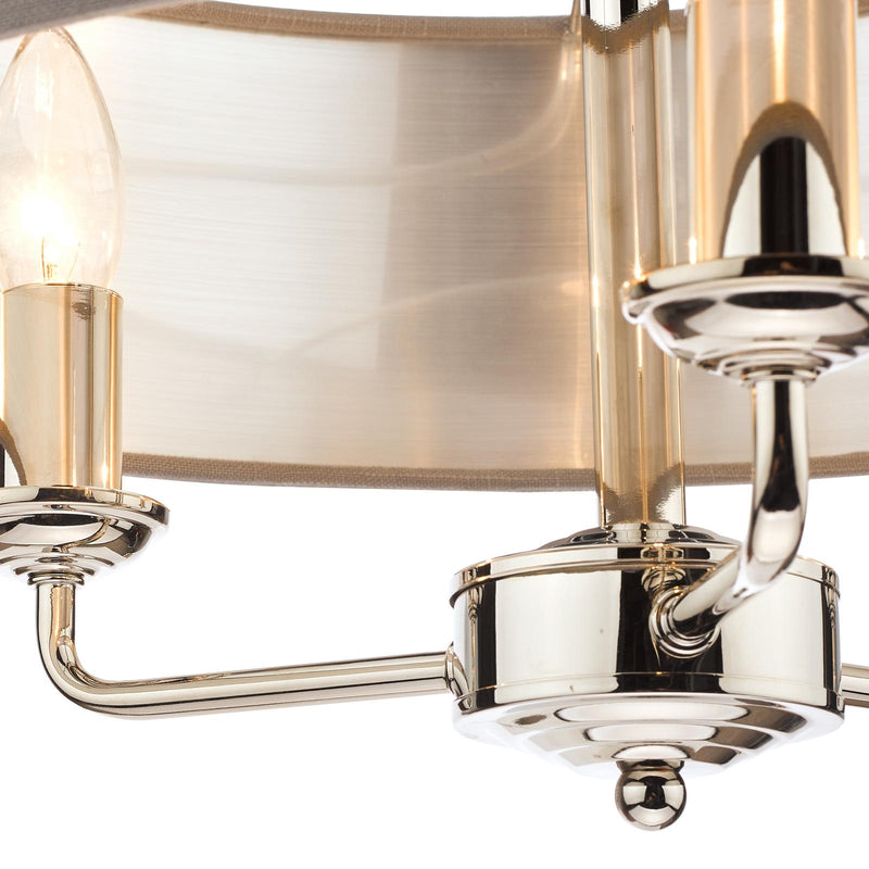 Laura Ashley Sorrento 3 Light Pendant Polished Nickel With Charcoal Shade • LA3688867-Q