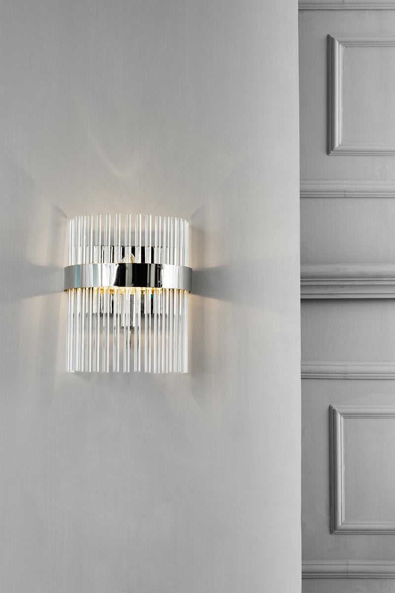 Laura Ashley Alexa Wall Light Glass and Polished Nickel • LA3691060-Q