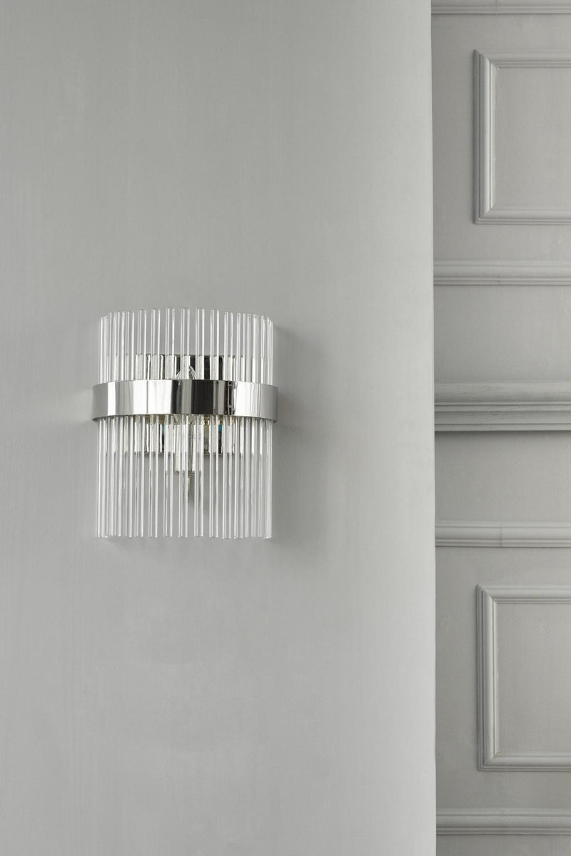 Laura Ashley Alexa Wall Light Glass and Polished Nickel • LA3691060-Q