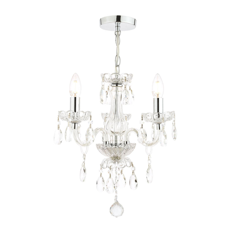 Laura Ashley Harriet 3 Light Chandelier Ribbed Glass and Polished Chrome • LA3691062-Q