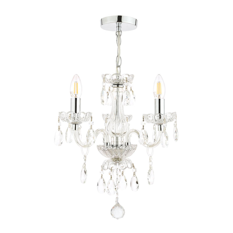 Laura Ashley Harriet 3 Light Chandelier Ribbed Glass and Polished Chrome • LA3691062-Q
