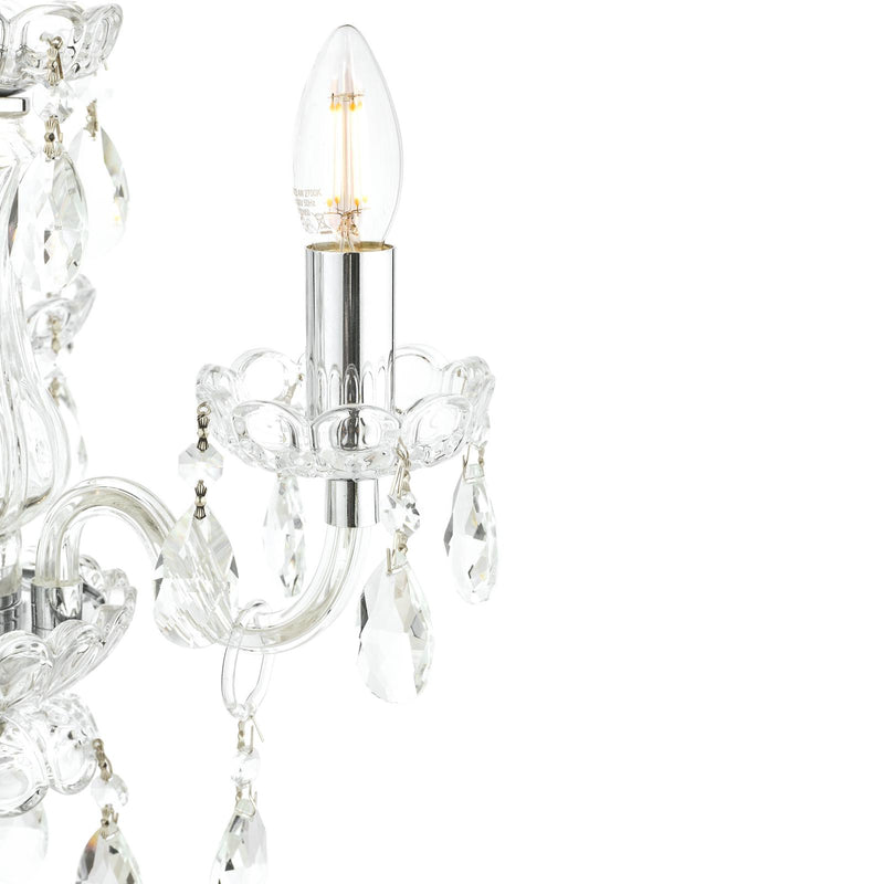 Laura Ashley Harriet 3 Light Chandelier Ribbed Glass and Polished Chrome • LA3691062-Q