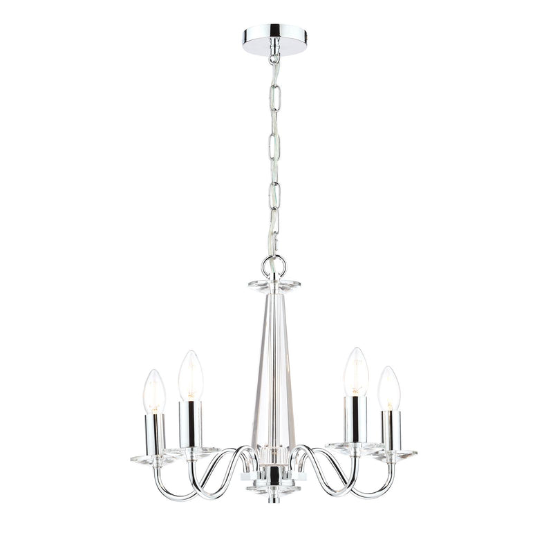 Laura Ashley Blake 5 Light Armed Pendant Crystal and Polished Chrome • LA3702763-Q