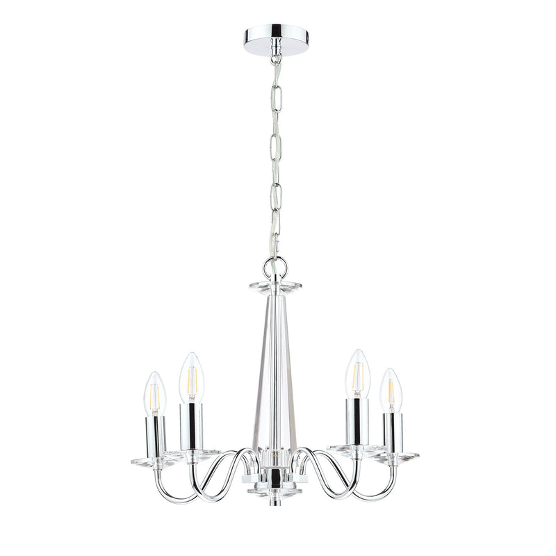 Laura Ashley Blake 5 Light Armed Pendant Crystal and Polished Chrome • LA3702763-Q
