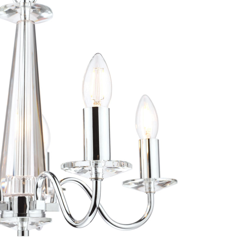 Laura Ashley Blake 5 Light Armed Pendant Crystal and Polished Chrome • LA3702763-Q