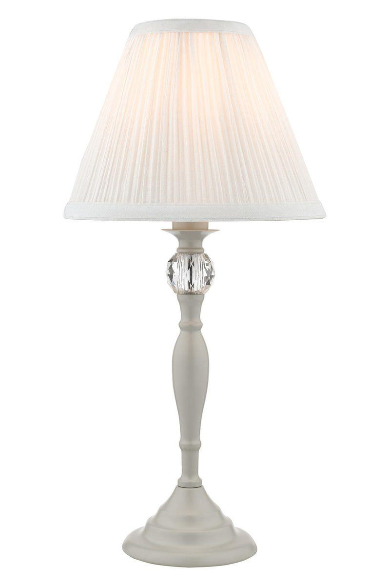 Laura Ashley Ellis Table Lamp Satin Grey and Crystal With Shade • LA3702783-Q