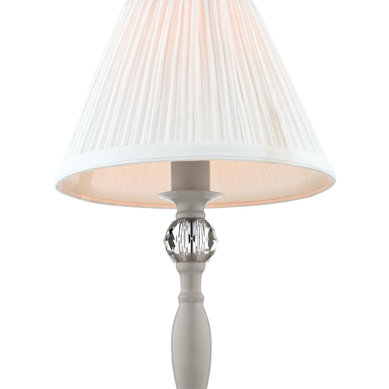 Laura Ashley Ellis Table Lamp Satin Grey and Crystal With Shade • LA3702783-Q