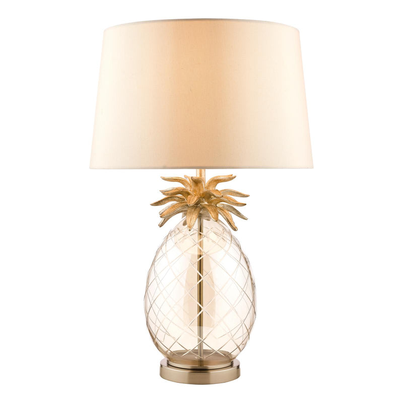 Laura Ashley Pineapple Large Table Lamp Champagne Cut Glass With Shade • LA3702785-Q