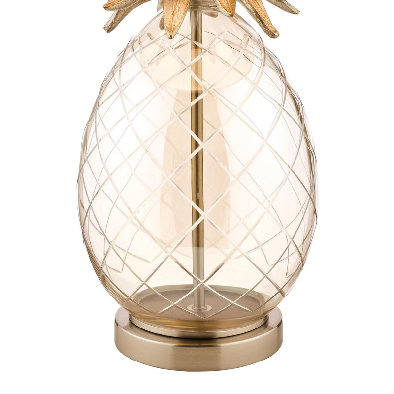 Laura Ashley Pineapple Large Table Lamp Champagne Cut Glass With Shade • LA3702785-Q