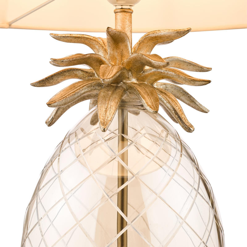 Laura Ashley Pineapple Large Table Lamp Champagne Cut Glass With Shade • LA3702785-Q