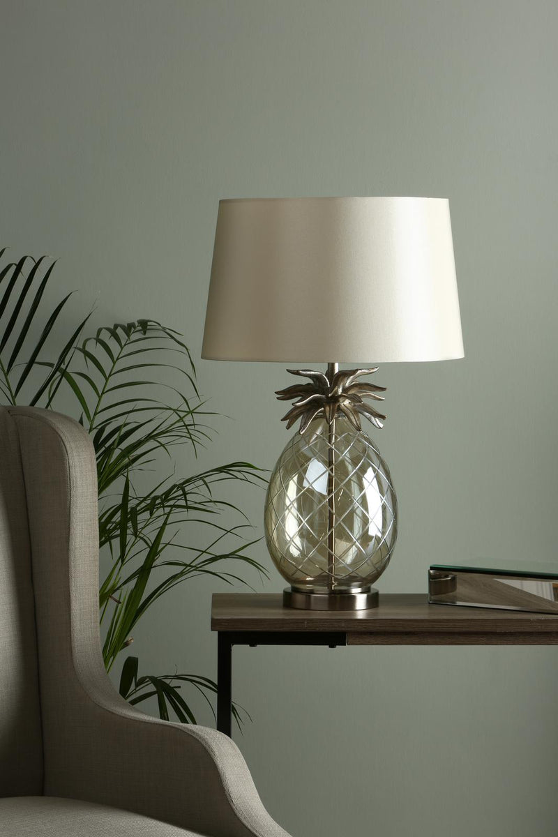 Laura Ashley Pineapple Large Table Lamp Champagne Cut Glass With Shade • LA3702785-Q