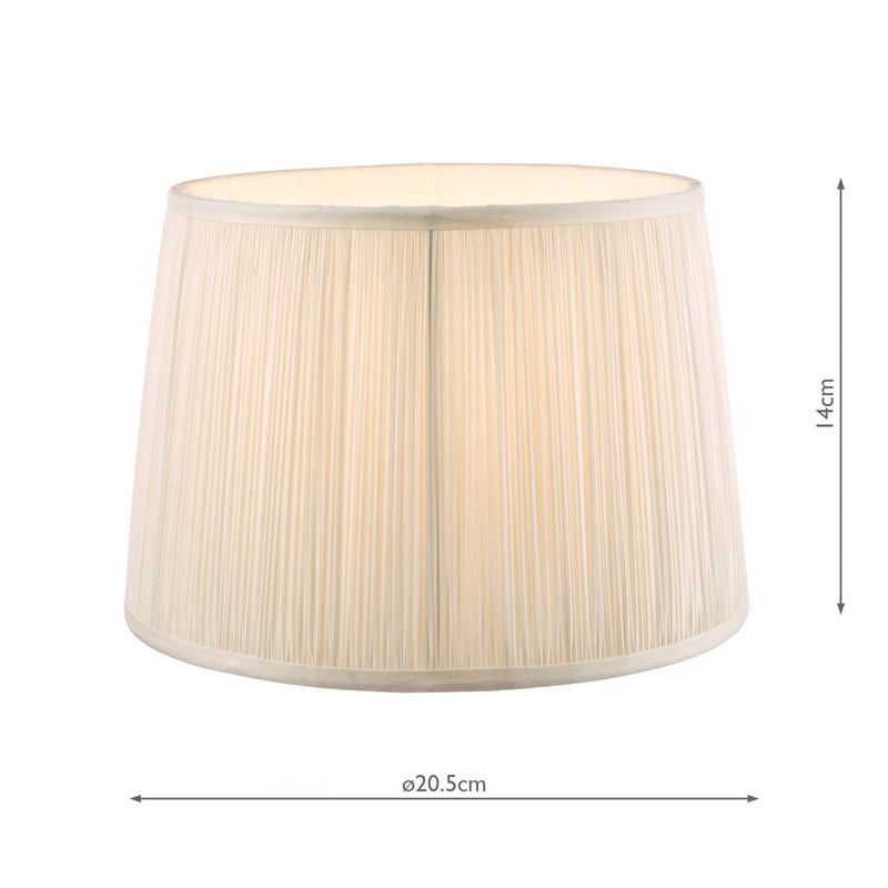 Laura Ashley Hemsley Pleated Silk Empire Drum Shade Cream 20cm/8 inch • LA3703518-Q