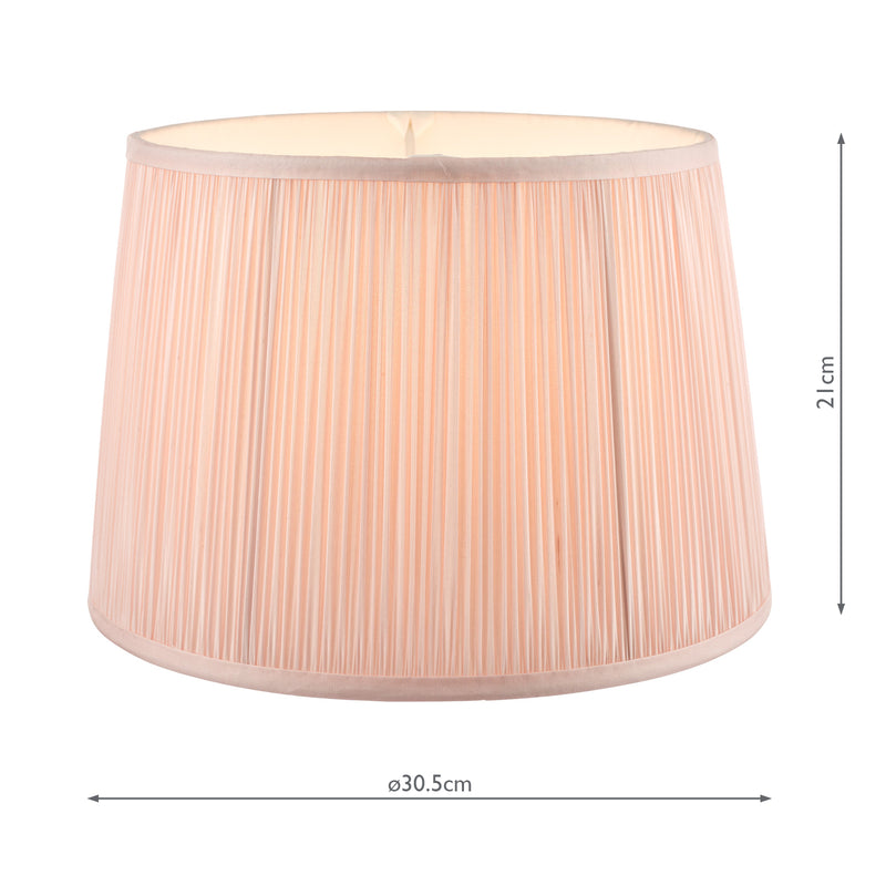 Laura Ashley Hemsley Pleated Silk Empire Drum Shade Pink 30cm/12 inch • LA3703520-Q