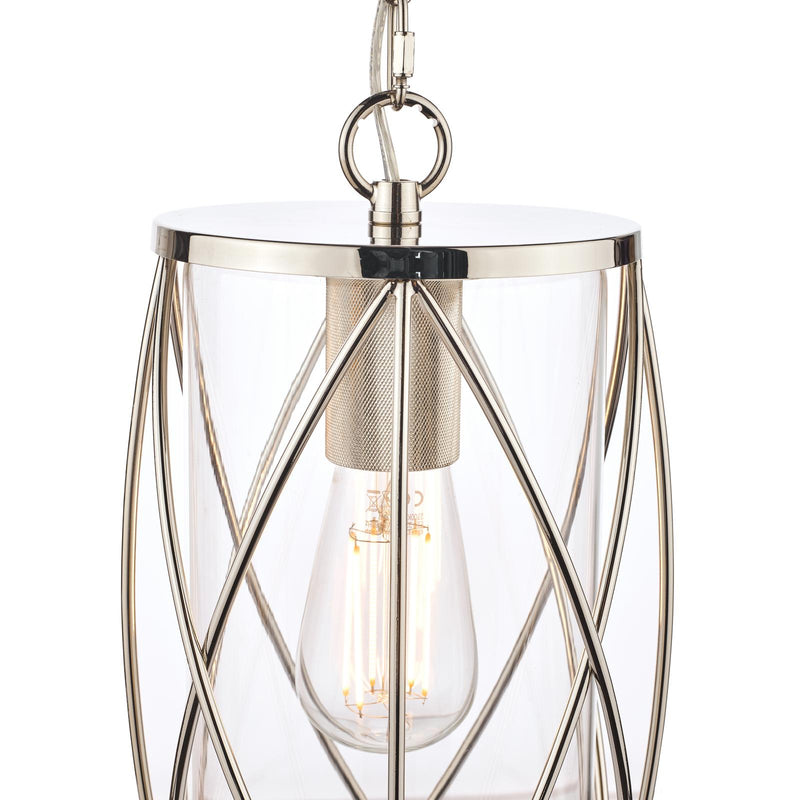 Laura Ashley Beckworth Lantern Polished Nickel Glass • LA3707566-Q
