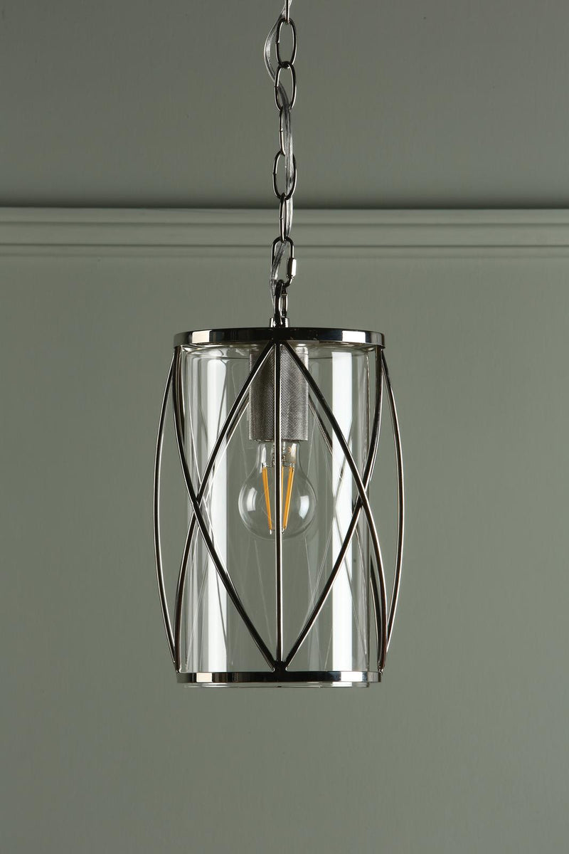 Laura Ashley Beckworth Lantern Polished Nickel Glass • LA3707566-Q
