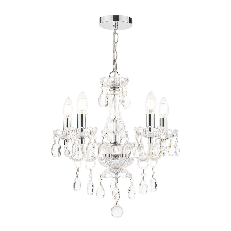 Laura Ashley Harriet 5 Light Chandelier Ribbed Glass and Polished Chrome • LA3710919-Q