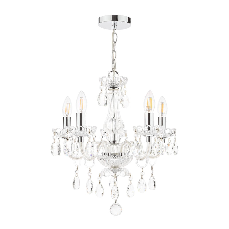 Laura Ashley Harriet 5 Light Chandelier Ribbed Glass and Polished Chrome • LA3710919-Q