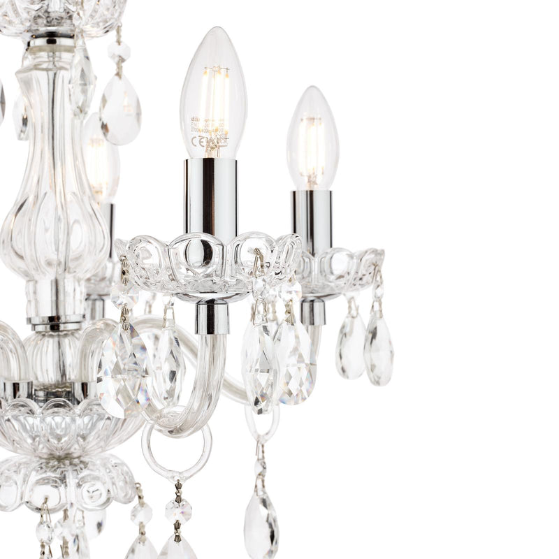 Laura Ashley Harriet 5 Light Chandelier Ribbed Glass and Polished Chrome • LA3710919-Q