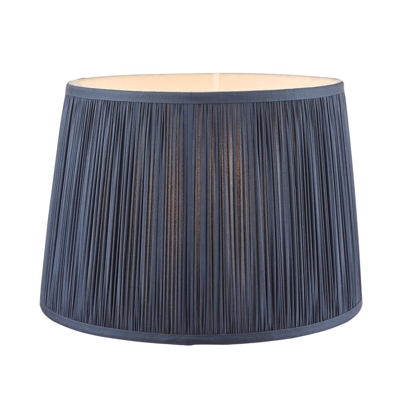 Laura Ashley Hemsley Pleated Silk Empire Drum Shade Midnight Blue 25cm/10 inch • LA3712376-Q